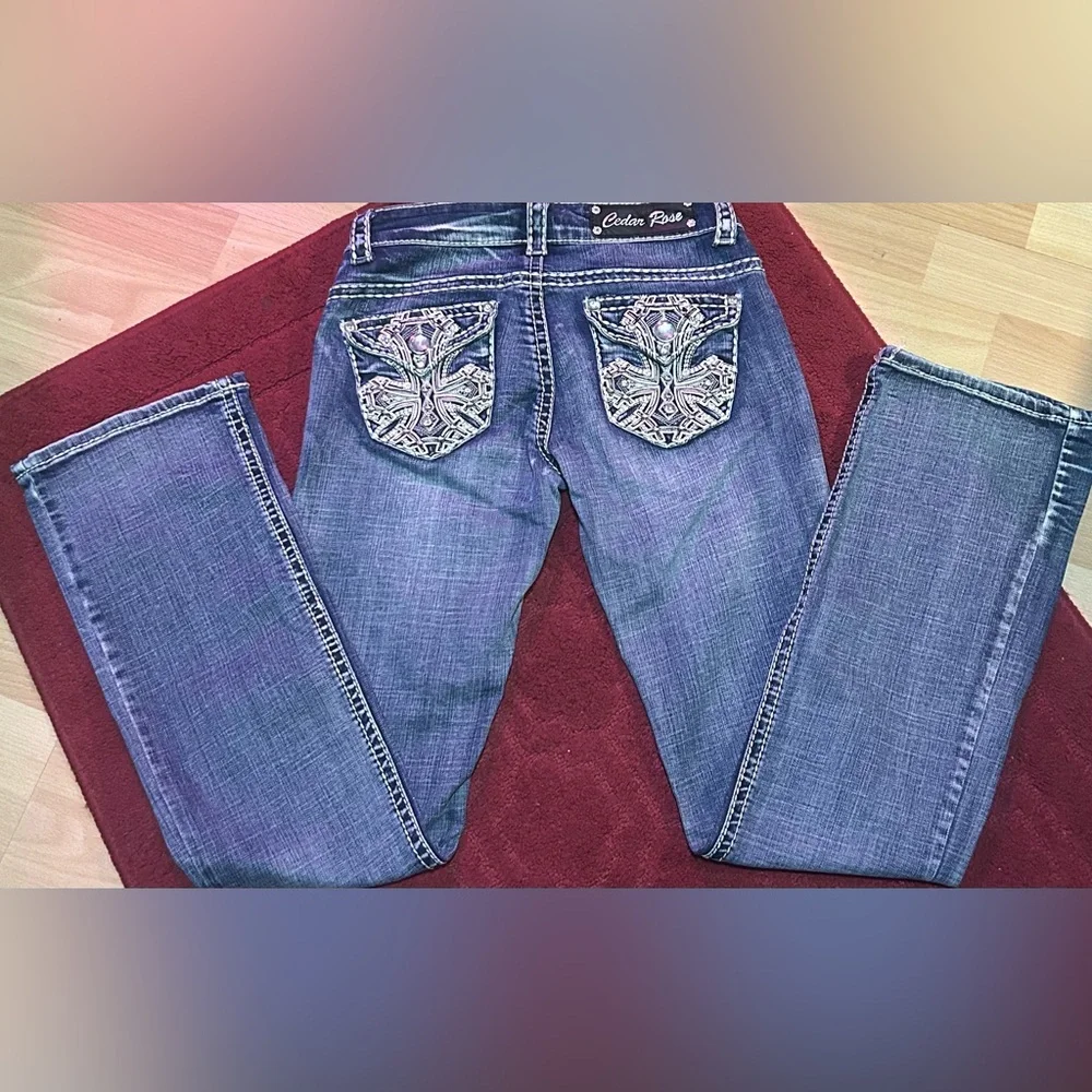 🌟🌟EUC🌟🌟 ROSE BOOT CUT SIZE 26/34 Classic Woman’s Blue Jeans - Picture 5 of 13